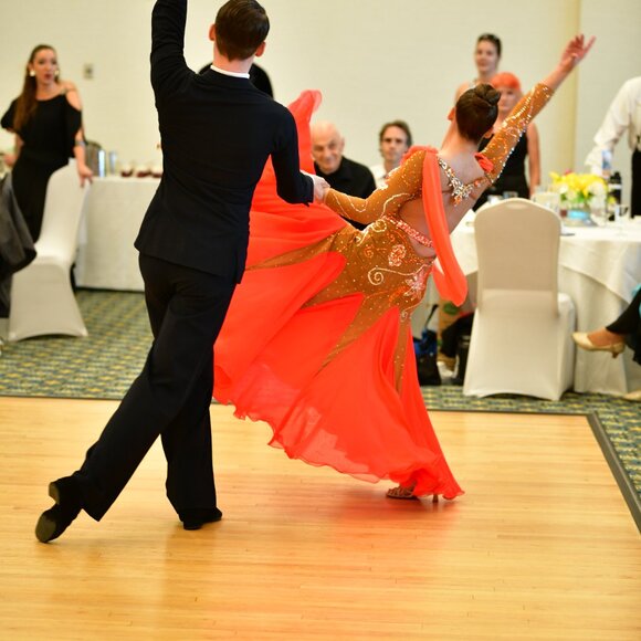 Orange Blossom - Ballroom Smooth Gown Nude & Orange by Dore Designs - Picture 9 of 16